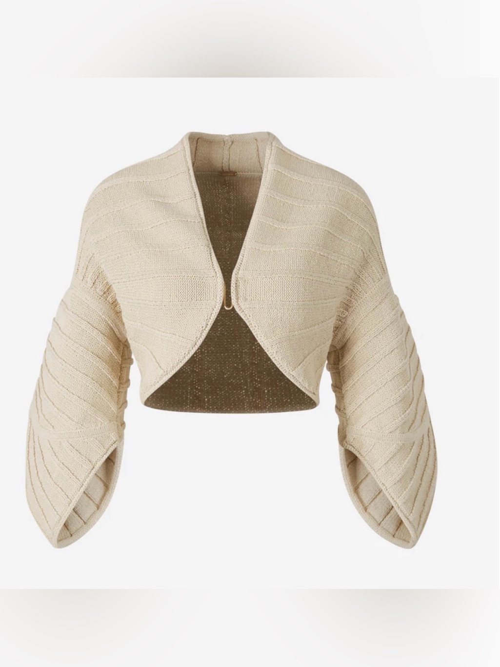 Cropped Cream Knit Bolero Sweater
